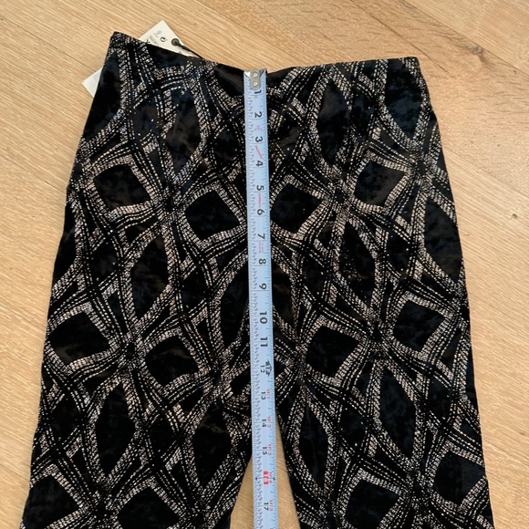 ZARA Velvet Glitter Geometric Flared Pants — Black & Taupe/Silver — XS — NWT - Picture 10 of 13